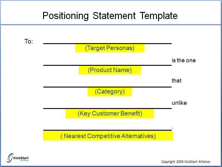 The Positioning Statement Template
