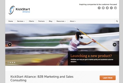 Newly-designed KickStart Alliance website - desktop view