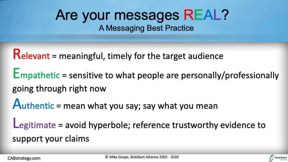 Are your marketing messages REAL?